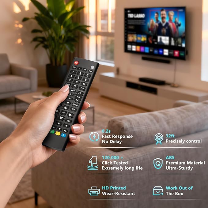 Universal-TV-Remote-Control for Samsung, LG, Hisense, TCL, Sony, Vizio, Onn, Toshiba, Philips and More DVD, Blu ray Player, Soundbar Devices