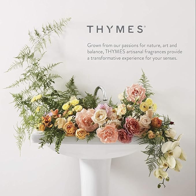 Thymes Petite Reed Diffuser Set – Includes Rattan Wood Sticks, Fragrance Oil, & Glass Bottle – Home Fragrance Oil Diffuser – Luxury Home Decor – Bedroom Decor (Sienna Sage, 4 fl oz)