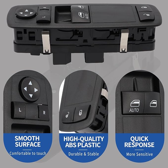 AMICAREP Master Power Window Switch Driver Side Compatible with 2012-2015 Dodge Grand Caravan Ram C/V Chrysler Town&Country 8+8 Pin 2 Door Replaces# 68110870AA 68110870AB