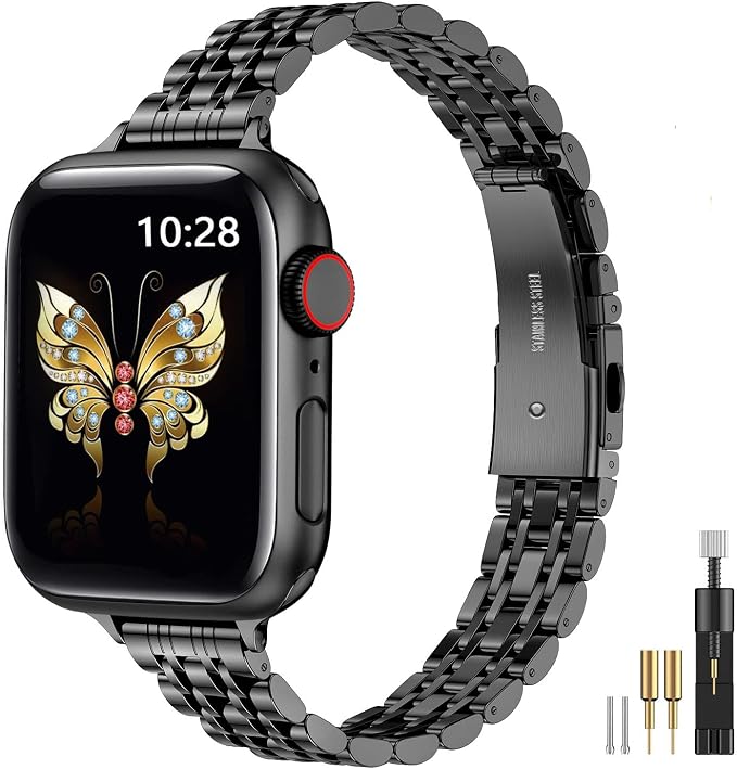 MioHHR Slim Metal Band Compatible by ProfessionalStainlessSteelWatchBandCase