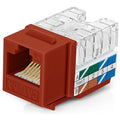 Everest 90° Angled RJ45 Cat6A Keystone Jacks 10-Pack in Orange by EverestMediaSolutions