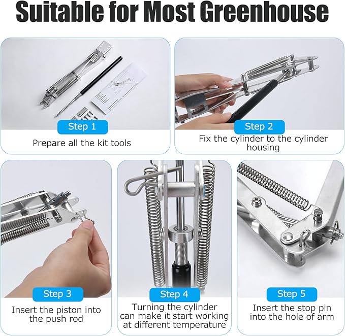 CHANGE MOORE Auto Vent Opener 1Pack Automatic Greenhouse Window Opener, Roof Vent Opener Auto Vent Kit Sensitive Gardening Tools, Automatic Greenhouses Supplies (Dual Spring Up to 33lbs)
