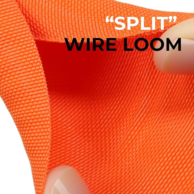 HOLED 1/8 inch Split Braided Cable Management Sleeve for USB Cable Power Cord Audio Video Cable, Wire Loom Cord Protector from Cat Dog Chewing (Orange, 10FT)