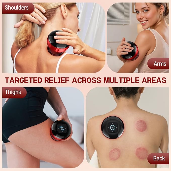 Cakoutanb Smart Cupping Therapy Massager, 7 in 1 Red Light Cupping Therapy Set with 2 Modes for Targeted Pain Relief, Muscle Soreness,Tighter Skin, Cupping Kit with 12 Levels Suction and Heat,1 Pack