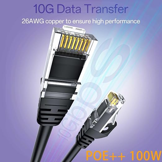 Cat 6 Ethernet Cable 150FT Outdoor&Indoor, Cat6 Ethernet Patch Cable 10Gbps - Image 2