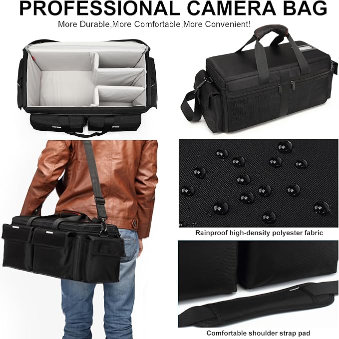 Large Camera Shoulder Bag, Pressure proof &Waterproof DSLR SLR Mirrorless - Image 6