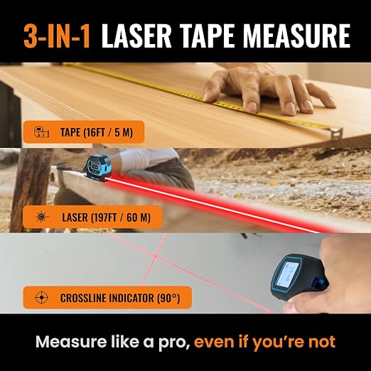 The Almighty Ruler Laser Tape Measure | Laser Distance Measurer, Heavy-Duty Tool - Image 2