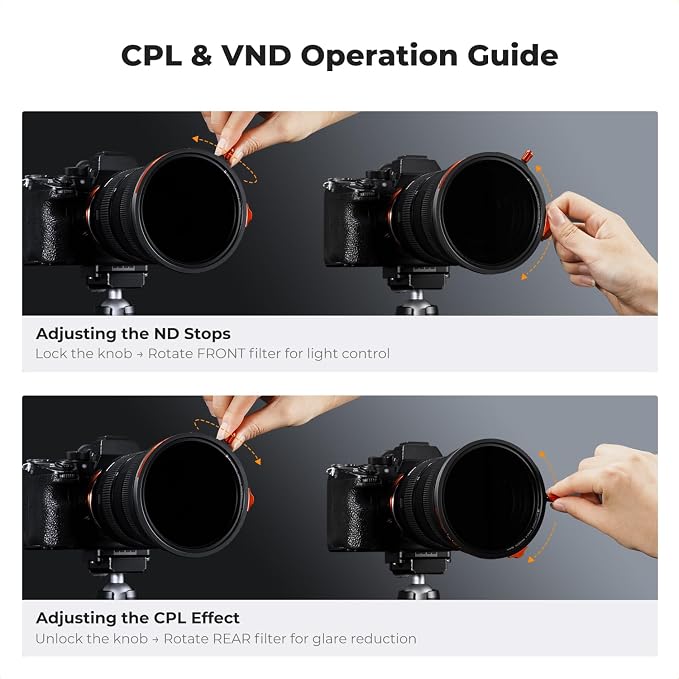 K&F CONCEPT 67mm Magnetic 1s Swap 5-Pack: CPL + VND2-32 + Black Diffusion 1/4 + - Image 8
