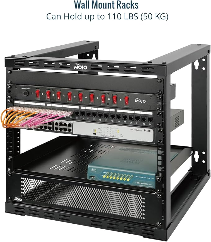 Tecmojo 12U Wall Mount Rack, Wall Mount Network Rack 15.8in Depth, Open Frame - Image 3