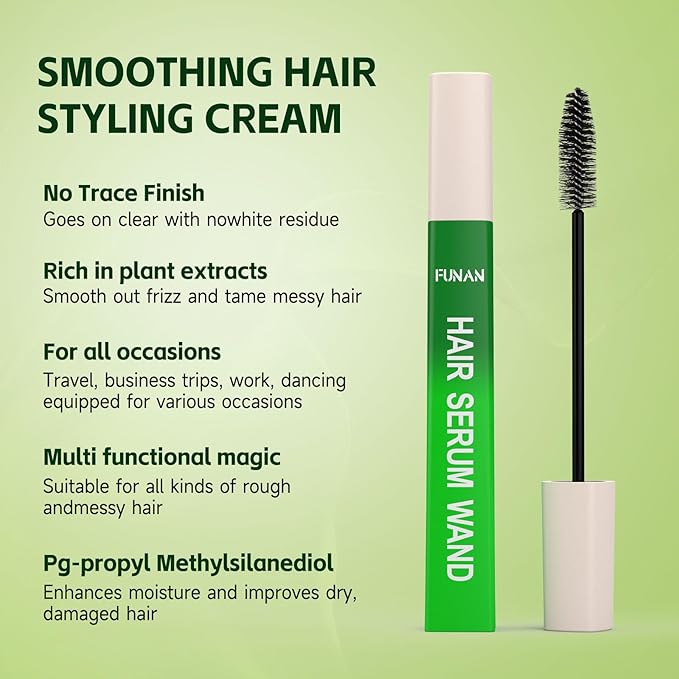 FUNAN Hair Serum Wand for Frizz and Flyaways, Tame Flyaways, Smooth Frizz, Style Edges, Hair MSerum Baby Hairs-Sleek Shine Tamer Slicking Lightweight Hair & Multi-Use Hair Stick - 20ml