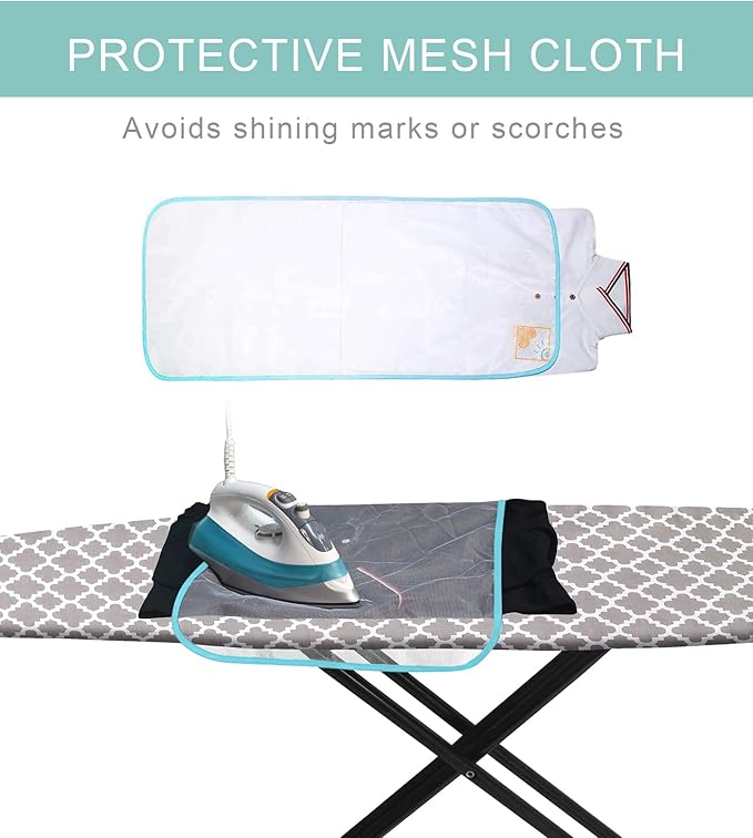 Ironing Board Cover and Pad, 18x49 Extra Wide Thick Iron Padding, Scorch & Stain Resistant Ironing board cover, Heavy Duty Iron Board Padded with Adjustable Fasteners Durable Elastic Edge, Quatrefoil