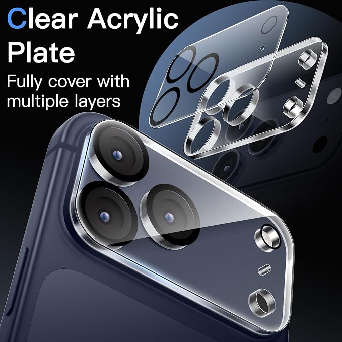 JETech Camera Lens Protector for iPhone 17 Pro Max 6.9-Inch, 9H Tempered Glass - Image 3