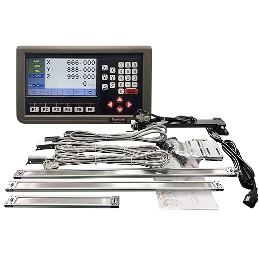 3 Axis LCD Screen Metal Shell DRO Digital Readout 3pcs 14" x 36" x 16 "5um 370mm+920mm+420mm Magnetic Scale 5um IP67 Sealing Protection for Mills Grinding Milling Lathe Machine