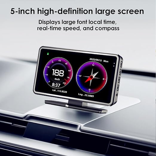 Universal GPS Speedometer Car HUD Digital Speed Display + Dash Camera DVR Video - Image 3