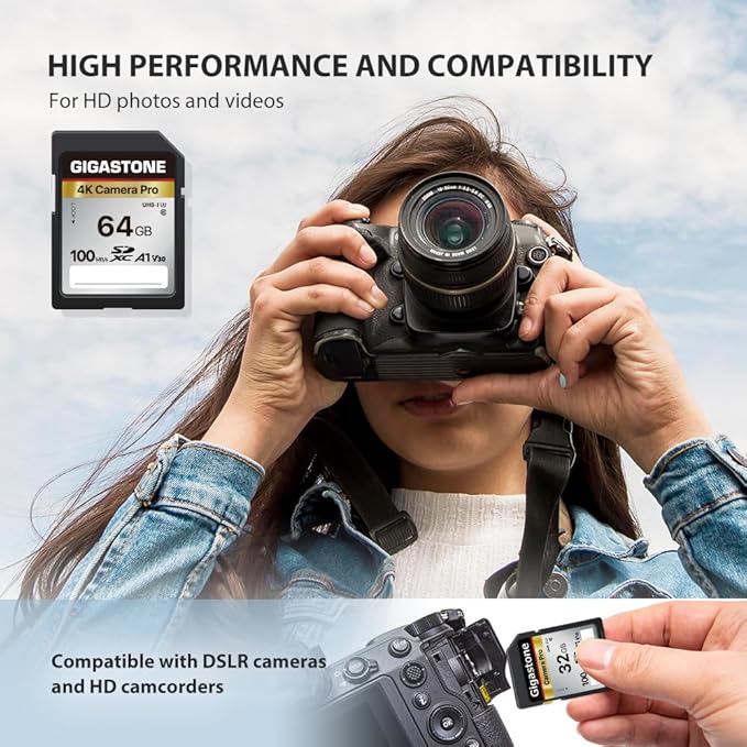 【5-Years Data Recovery】 GIGASTONE 64GB SD Card 2-Pack, 4K Camera Pro, UHS-I A1 - Image 4