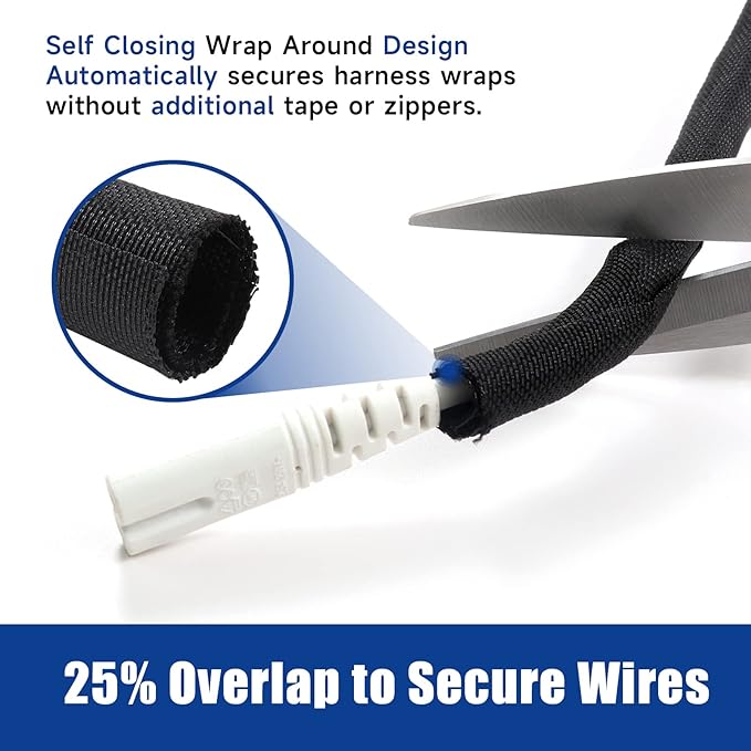 Sonoreboom Braided Wire Loom Mesh Woven Split Sleeving Easy to Anywhere, Maintaining, Removing or Adding Cable/Wire/Harness/Pip (3/4" - 36 Feet)