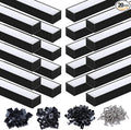 Muzata 20Pack 3.3FT/1M Plus-Size Spotless LED Channel Black LED Strip Diffuser Channel with Milky Frosted White Diffuser Cover U103 BW 1M