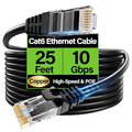 Cat6 Ethernet Cable 10Gbps 25 ft, UTP Ethernet Cable Cat 6, Flexible Bare by Unknown