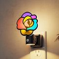 L LOHAS LED Night Lights Plug into Wall, Night Light with Light Sensor, 3000K Soft White, 0-100LM Brightness Adjustable, Acrylic Rose Nightlight for Bathroom Bedroom Hallway