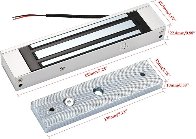 Electric Magnetic Lock with Z and L Bracket 180KG 350LBS Holding Force Electromagnet Lock 12V Fail Safe Single Door for Access Control System