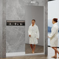 36"x76" Fixed Glass Shower Door, Single Mirror Privacy 3/8"(10mm) Thick Tempered Glass, Frameless Shower Glass Panel, Shower Screen Half Wall for Walk in Shower, Bright Chrome
