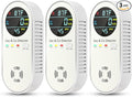 NICGOL 4-in-1 Combination Carbon Monoxide Detectors & Natural Gas Leak Detector - Carbon Monoxide Detectors Plug in - Dual Sensor Gas & Co Detector - Temperature & Humidity Detectors (3 Packs)