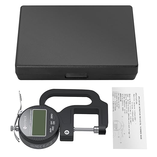 Neoteck Digital Thickness Gauge (Silver-Black, 0-1"/0.00005")