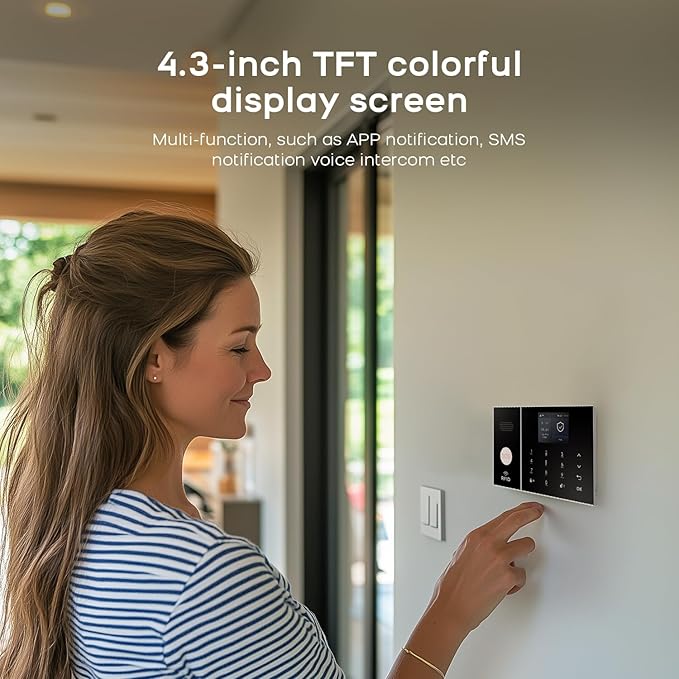 PGST WiFi Home Alarm System with T53W 5MP HD Security Camera,Wireless Home Security Systems with Door and Window Sensors,Remote,APP Instant Alerts for Villa,Apartment,Pets,Kids Safety,No Monthly Fee