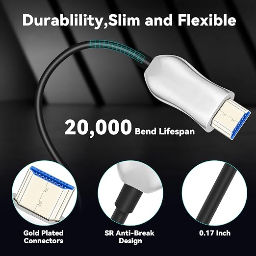 8K Fiber Optic HDMI 2.1 Cable 30ft/9m, Long Active HDMI Cable, High Speed Fiber - Image 8