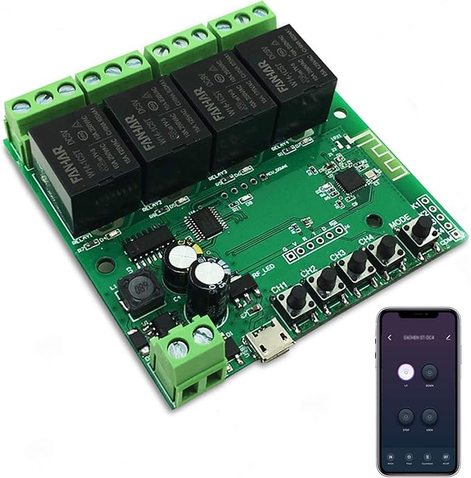 Newgoal 4-Channel WiFi Smart Switch Relay Module, TUYA/Smart Life App for Smart Home Remote Control, Momentary Time Adjustable, Compatible with Alexa/Google Assistant