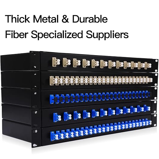 12 Duplex 24 Port LC-OS1 Rack Mount Enclosure Box + Splice Trays Fiber Cables - Image 8