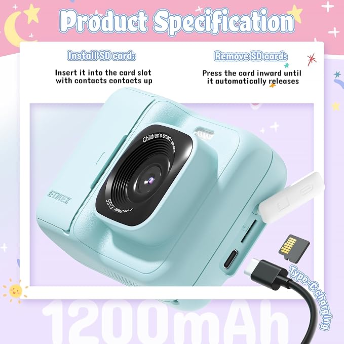 Kids Camera, 1080P Instant Digital Print Camera - Image 9
