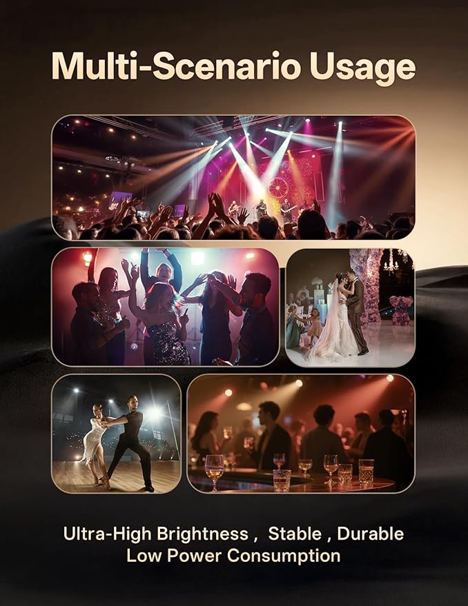 JAJALUYA LED Par Lights 36 LED Stage Lights 7 Modes RGB DJ Lights with Sound Activated Remote and DMX Control DJ Uplighting for Birthday Party Events Wedding Christmas Stage Lighting (4 Packs)
