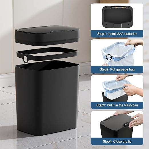 Vanpopubs 2 Pack 2.7 Gal Bathroom Trash Can - Image 9