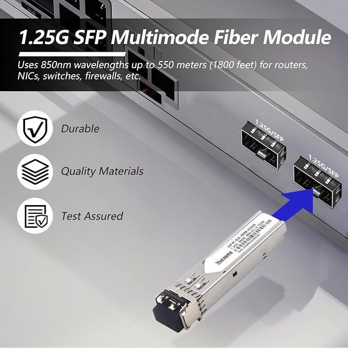10 Pack 1.25G Multimode SFP LC Module, 1000Base-SX Gigabit Fiber Transceiver - Image 3