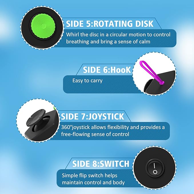 Fidget Dodecagon –12-Side Fidget Toys Cube Relieves Stress and Anxiety Anti Depression Travel Toy Christmas Stocking Stuffers Gifts for Children and Adults (B2 Black Colorful)