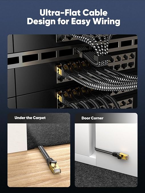 Cat 8 Ethernet Cable Flat 7 FT 5Pack, High Speed 40Gbps 2000Mhz Braided - Image 5