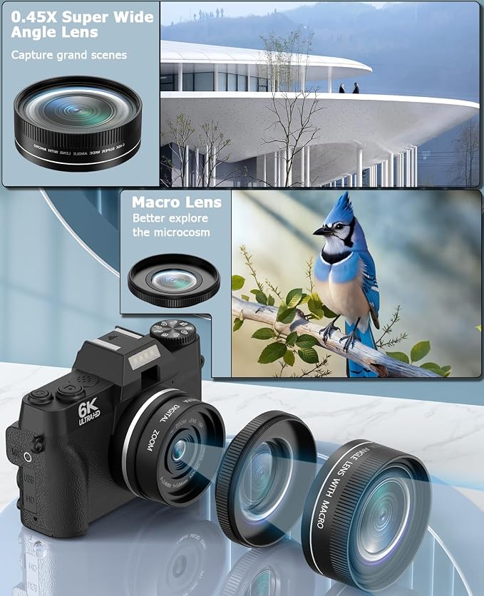 FLATIC Cameras for Photography, 6K 64MP Digital Camera - Image 6