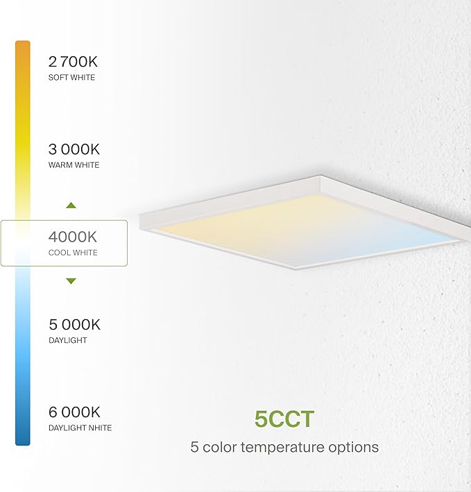 ASD LED 12" Square Flush Mount Ceiling Light Fixture, Low Profile Surface Lighting | 5CCT, Dimmable, Ultra-Thin, ETL Listed | 24W 1700LM 2700-6000K 120V | Kitchen, Hallway Lamp | White, 4 Pack