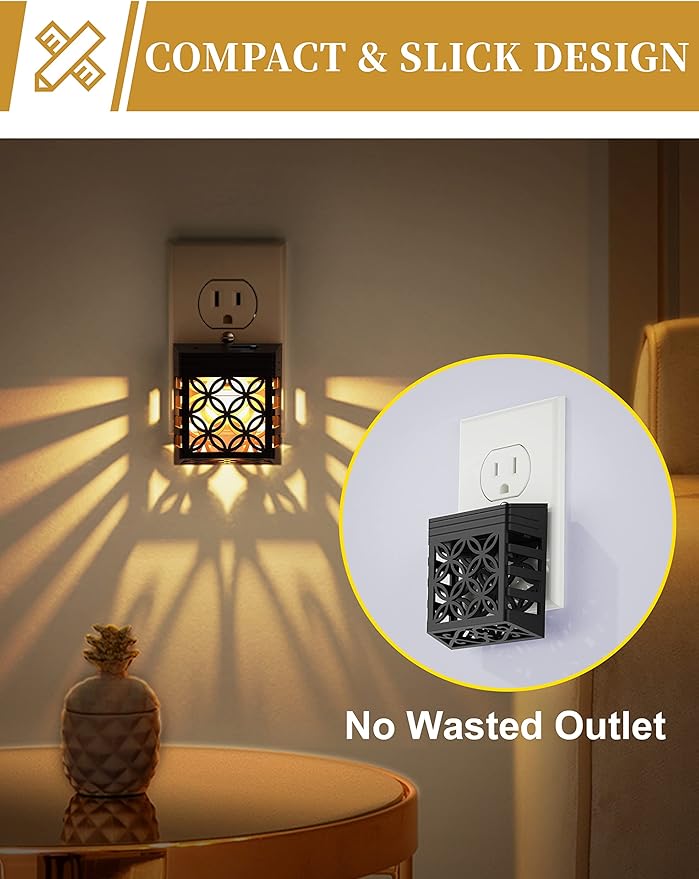 DORESshop Plug in Night Light, Night Lights Night Lights Plug Into Wall, Dusk to Dawn Sensor, Adjustable Brightness, Decorative Nightlight for Bathroom, Hallway, Stairway, Soft White 3000K, 1 Pack