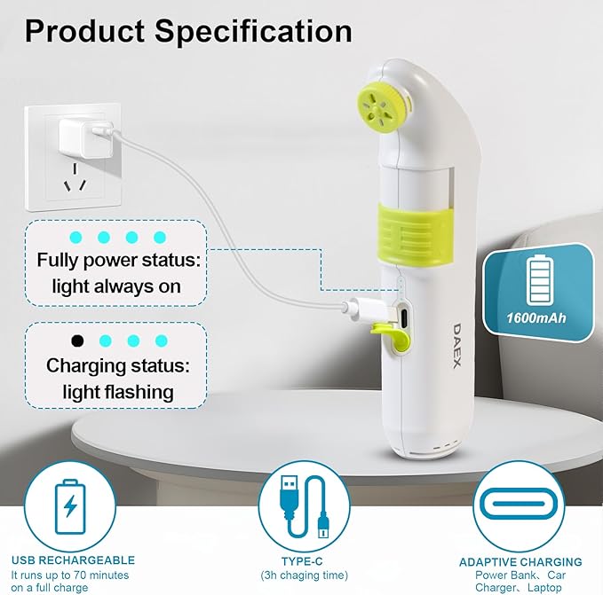 Portable Bidet for Travel，Handheld Electric Bidet Sprayer with 2.5L Water Bottle for Waterproof Handheld Sprayer for Personal Hygiene，1600mAh Battery, 70-Minute Usage, 1300ML/Min Flow, USB-C