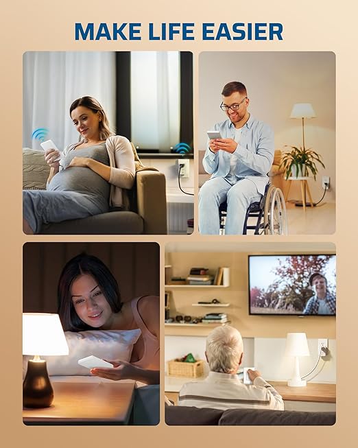 DEWENWILS Remote Control Outlet Wireless Wall Mounted Light Switch, Electrical Plug in On Off Power Switch for Lamp, Fan, Household Appliance, No Wiring, 100 Feet RF Range, ETL Listed, Programmable