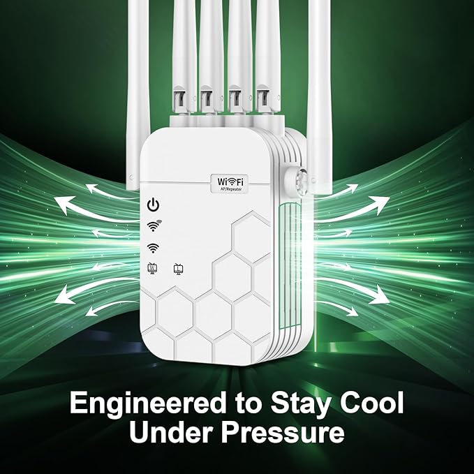 WiFi Extender Signal Booster for Home, AC1900Mbps Dual Band, Covers up to 12880 sq.ft & 105 Devices, New 6X Faster Wireless WiFi Extender with Ethernet Port, WiFi Booster Compatible with All Routers