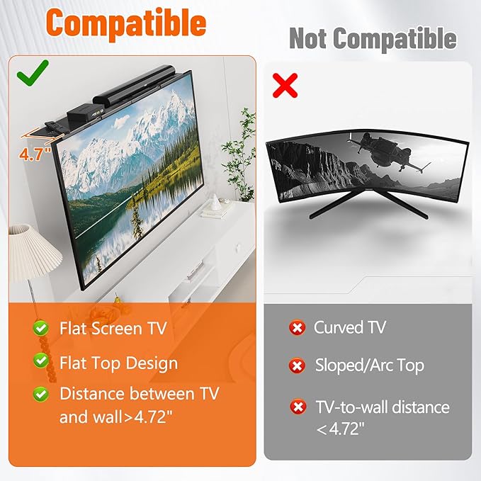 Soundbar Mount, No Drilling Steel TV Top Shelf Fits Most of Sound Bars Up to 15 Lbs, Universal Sound Bar TV Mount Bracket, Sound Bar Stand Compatible with Samsung, Sony, LG,Bose, 33.8x4.7inch