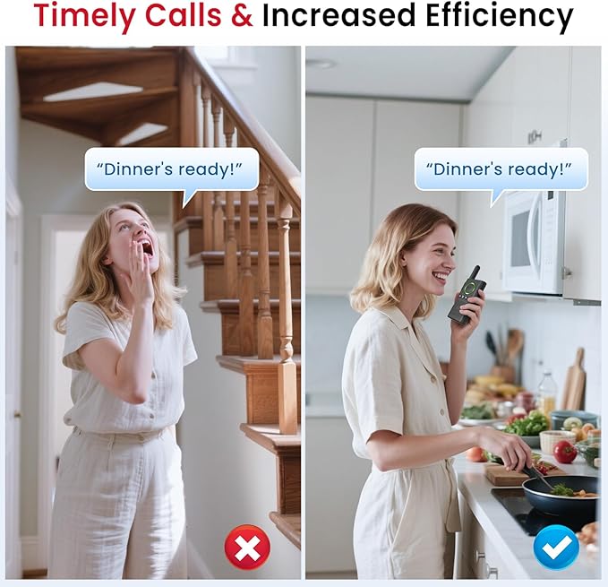 CallToU 2 Way Intercom for Elderly 3300FT Rechargeable 1000mAh Battery, VOX, Ideal for Caregivers & Emergencies Intercoms Wireless for Home/Outdoor Family Communication