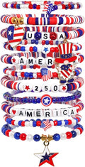 Independence Day Bracelets for Women, 4th of July Accessories USA Patriotic 250 by Lorenleya