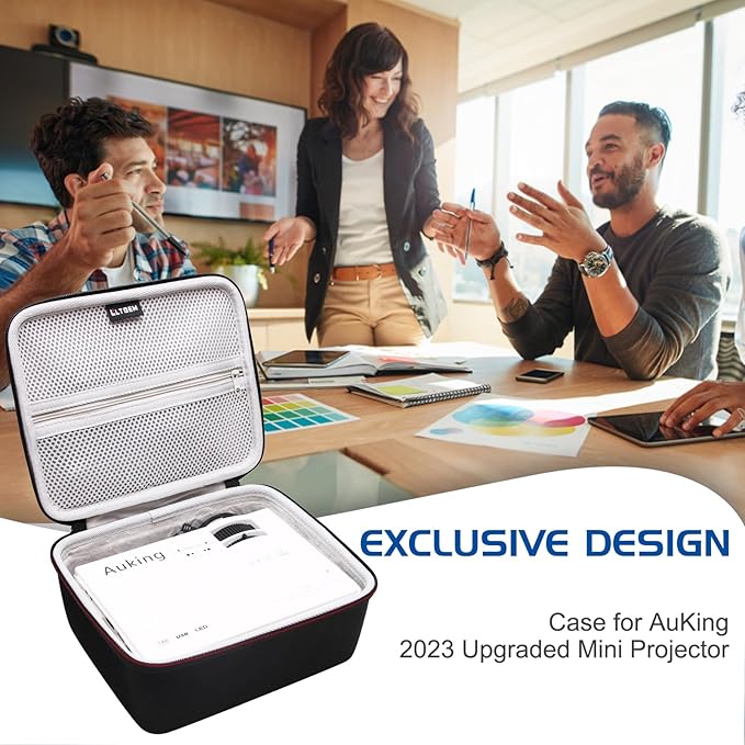 LTGEM Projector Case Compatible with AuKing Projector 2025/2024 Upgraded Mini Projector(Inside: 8.4"x7.2"x3.2"), Case Only