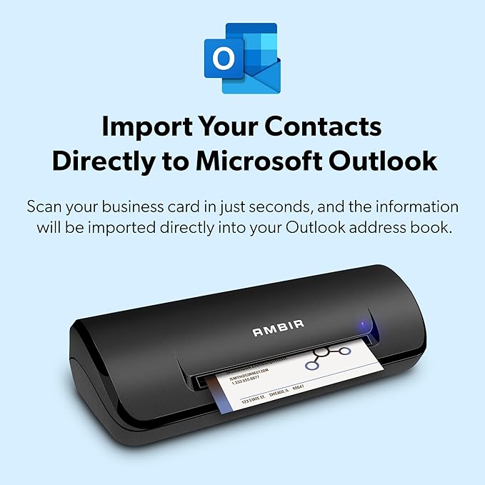 Ambir ImageScan Pro 687-BCS Duplex Card Scanner with AmbirScan Business Card for Windows PC and MAC