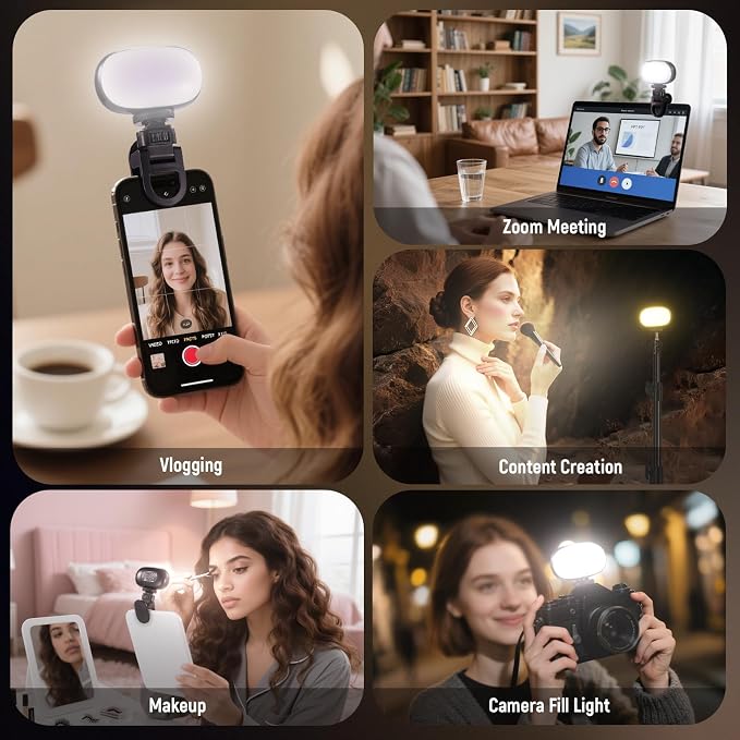 NEEWER Basics Portable Selfie Light, 3W Clip on Phone Small LED Cold Shoe - Image 6