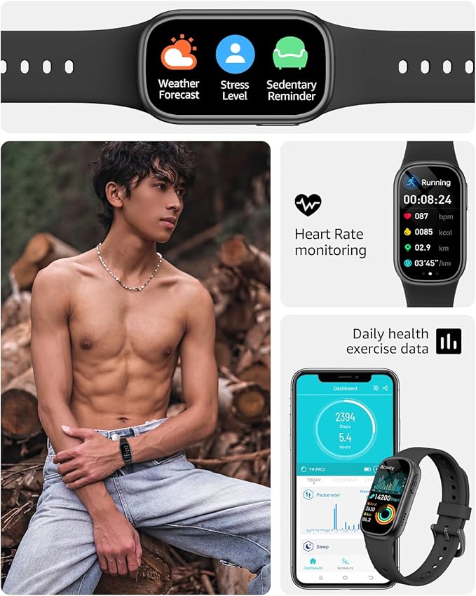 Asmoda Fitness Tracker (Answer/Dial Call), Smart Watch with 1.47" HD Touch Display, 130+ Sport Modes Activity Tracker with Sleep Monitor, IP68 Waterproof Tracker for Android&iPhone Women Men